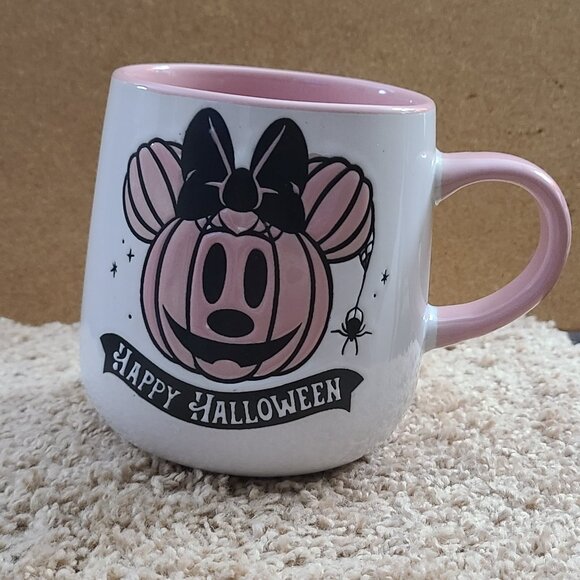 Disney Minnie Mouse Pink Pumpkin Happy Halloween Zrike Mug - Picture 1 of 4